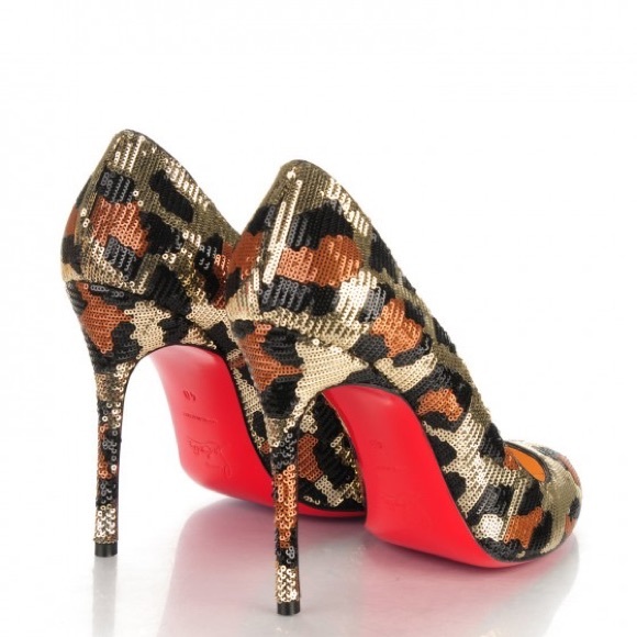 Christian Louboutin Leopard Print Sequins Pumps - Picture 2 of 12
